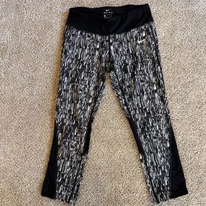 Nike capri Dri-Fit black, grey, and white